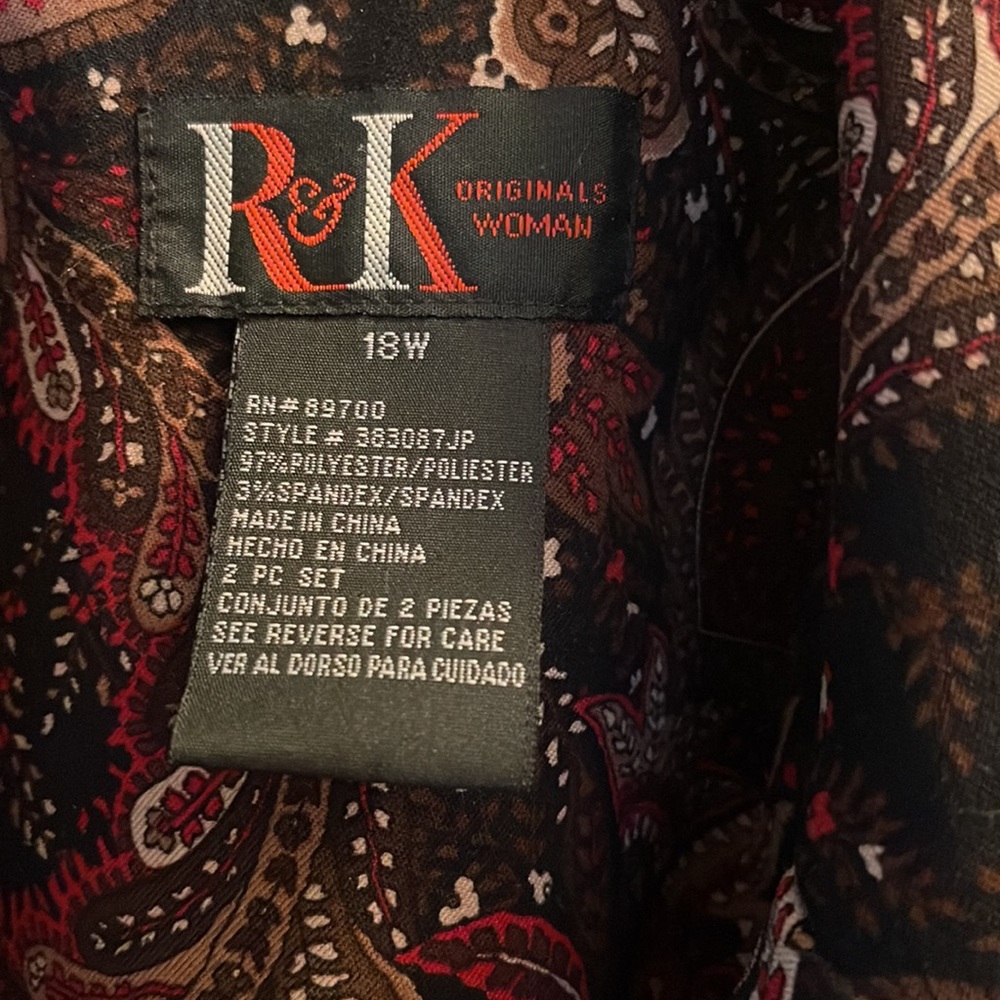 Eomen R&K bottom shirt jacket size 18W - Picture 2 of 4